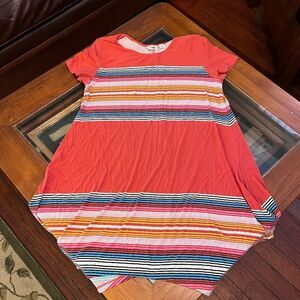 Cato XL Sundress Coral Pink Handkerchief Hem "Like Piling"